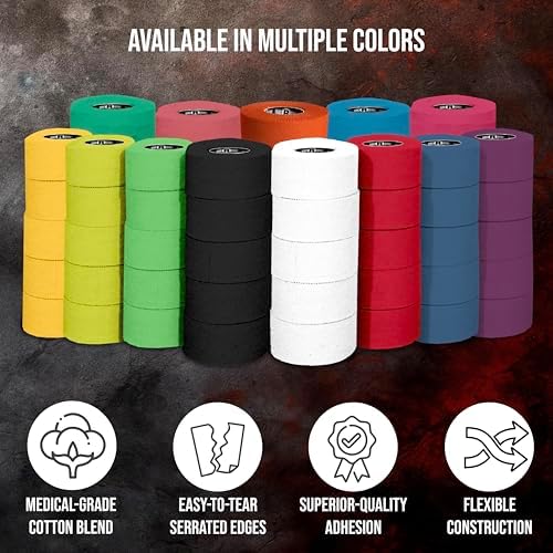 Ringside 1” Athletic Trainers Tape, 3 Rolls, Adhesive Cotton, Black - Image 3