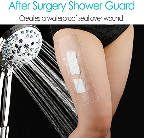 50 Pcs Waterproof Shower Protector Bandage | 6x10 Inch Large Wounds Showering Cover for Knee Replacement Surgery C Section Post Abdominal Surgery Hip Incision Adhesive Dressing Transparent Film - Image 2
