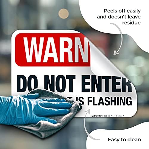 Warning Do Not Enter When Light is Flashing Sign, - Image 7