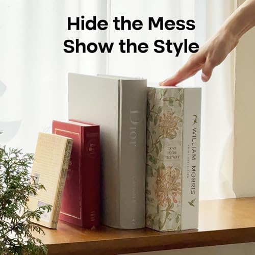 Book Shape Decorative Cable Management Box - Expandable Cable Organizer Box with Magnetic Closure for Home & Office (Modern Matisse, Large) - Image 4