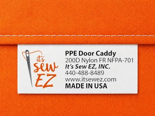 It's Sew EZ Personal Protection Equipment (PPE) Isolation Door Caddy - 6 Pockets - NFPA-701 Fire Retardant Nylon Oxford with Two Stainless Steel Hooks included (Orange, 6 pockets) - Image 3