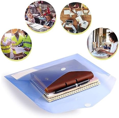10 Pack Plastic Envelopes for Documents, Clear Folders with Label Pockets, 5 Colors 2 Each, Clear Poly File Folders Letter Size/A4, Hook and Loop Closure,Document Envelopes for School Office Home - Image 6