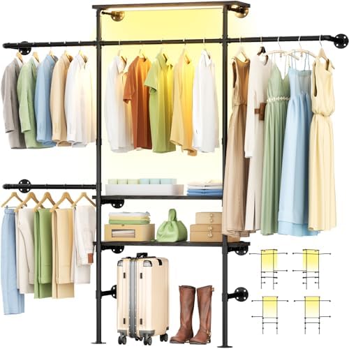 Cyclysio 7.25FT Wall Mounted Industrial Pipe Clothing Rack - Image 3