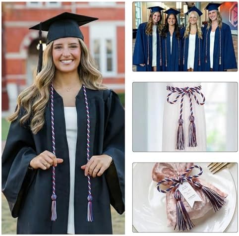 GraduationMall Graduation Honor Cord 68" MaroonRoyalWhite - Image 5