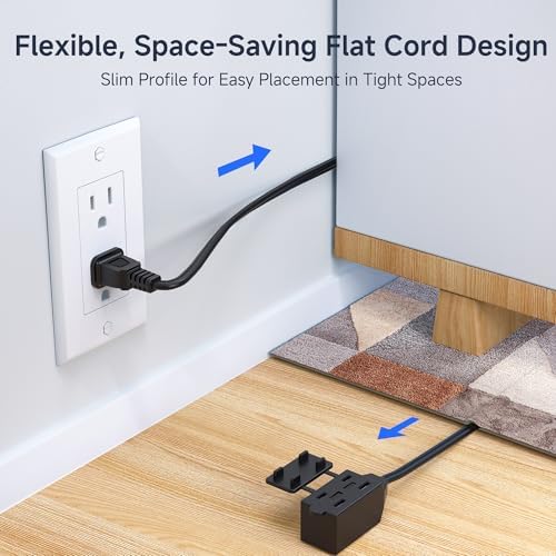 [ETL Listed] Cable Matters 2-Pack 2 Prong 3-Outlet Extension Cord, 3ft - Image 3