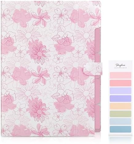 SKYDUE Accordion File Organizer, Floral Expanding File Folders with 5 Pockets, Cute Document Organizer for Paper Bills Receipt Storage, School Office & Hospital Supplies Letter/A4 Size Pink - Image 7