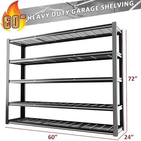 60" W Garage Shelving Heavy Duty Metal Shelving 3030LBS - Image 2