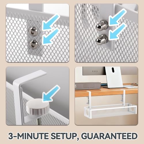 Cable Management, 15'' Under Desk Cable Management Tray No Drill - Image 6
