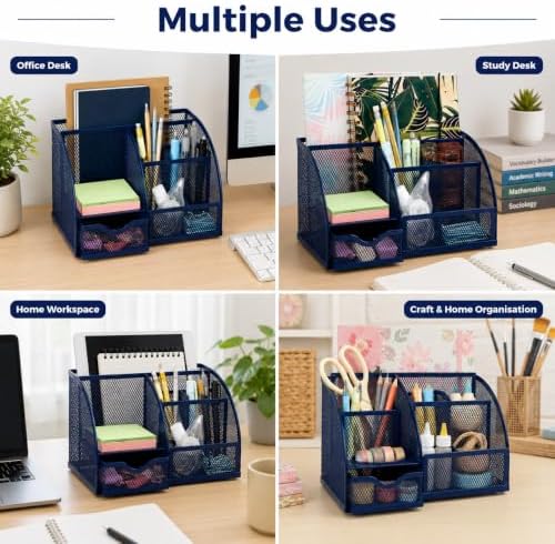Exerz Desk Organizer/Mesh Desk Tidy/Pen Holder/Multifunctional Organizer EX348 - Image 5