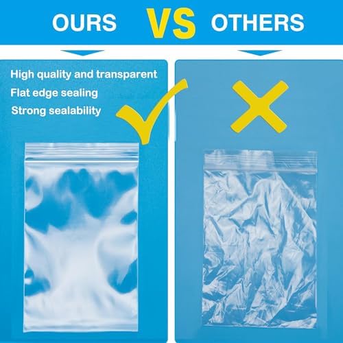 3''X 4'' (Pack of 100) 2 Mil Thick Clear Reclosable Small Zip Plastic Poly Bags With Resealable Lock Seal Zipper for Photo, Jewelry, Bakery, Treats, Travel, Storage, Packaging & Shipping - Image 5