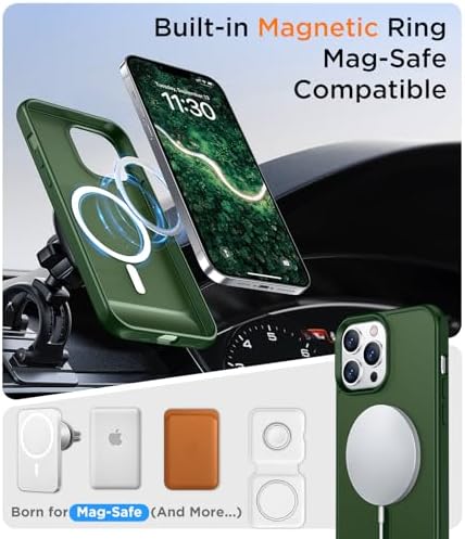 Temdan Magnetic Compatible with iPhone 13 Pro Max Case, [Built-in Invisible Kickstand][Compatible with MagSafe] [Military Grade Shockproof] Slim Translucent Matte Phone Case for iPhone 13 Pro Max 6.7" - Image 5