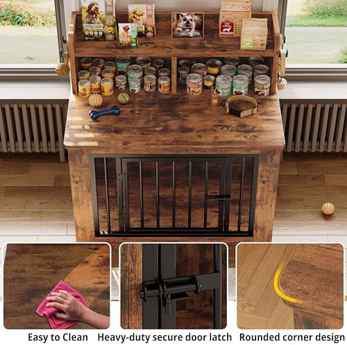 IRONCK 33.4" Small Dog Crate Furniture with Storage Hooks - Image 5