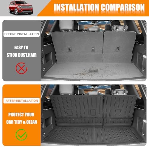 Cargo Mat Compatible with 2018-2024 Ford Expedition/Lincoln Navigator Cargo Liner Backrest Liner Seatback Protector for Expedition/Navigator Accessories(18-24 Expedition/Navigator) - Image 2