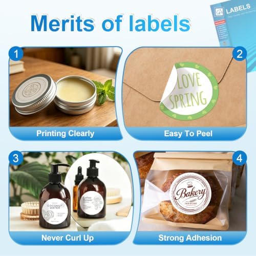3" Round Labels, Printable for Laser & Inkjet, 600 Labels - Image 5