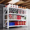 48” Wide Heavy Duty Metal Garage Shelving, White Steel Storage Shelf by AFAIF