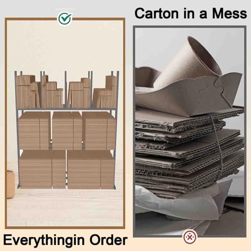 Commercial Carton Storage Rack Cartons Cart, Large Portable Cardboard Stand with Casters Wheels, for Warehouse/Shipping Station Hold Broken Down Boxes(Hold 140-200 Pcs) - Image 5