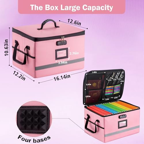 EXLIFBAG Fireproof File Organizer with Lock, 1 Layer - Image 3