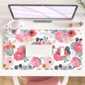 QIYI PU Leather Large Mouse Pad, Waterproof Desk Mat, 31.5" x 15.7", Peony by QIYI