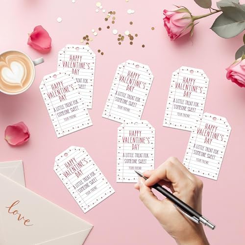 Valentine's Day Gift Tags, 50 Happy Valentine's Day Tags with String - Image 3