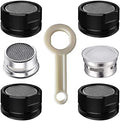 4PCS 2.2 GPM Faucet Aerator, 2 Pack Aeration Filter Replacement Parts With Brass Housing 15/16 Inch 24mm Male Thread Aerator Faucet Filter With Gasket For Kitchen And Bathroom (Black) by BOETOADG