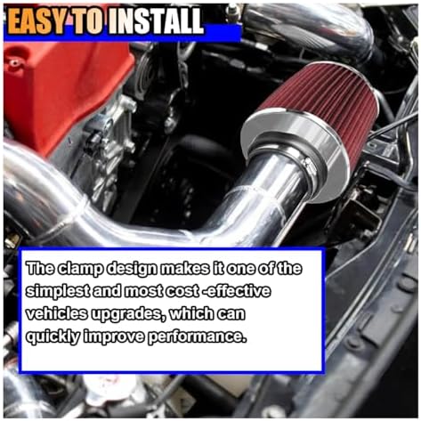 LAINLOY Universal Clamp-On Air Intake Filter for Cars, 76 89 102MM, Red - Image 6
