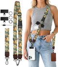 Vintage Peony Floral Phone Lanyard Crossbody Wrist Strap Women by Sukyerios