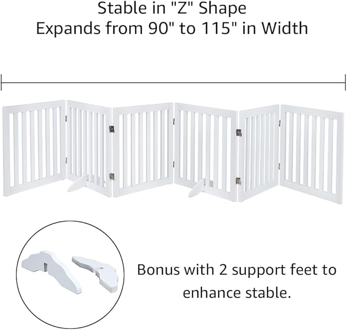 unipaws 120" Extra Wide Pet Gate, Free Standing Dog Gate - Image 4