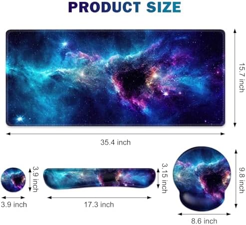 Mouse Pad, 4in1 Mousepad + Keyboard Wrist Rest+Mouse Wrist Rest+Coaster Set - Image 2