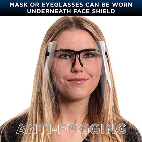 Salon World Safety Face Shields with Black Glasses Frames (Pack of 10) - Image 4