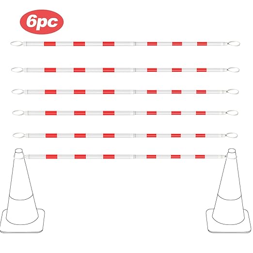 RoadHero 6 Pack 4 FT to 6.9 FT Retractable Cone Bar, Expandable Traffic Cone - Image 2