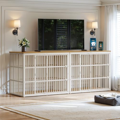 Lyromix 54" Taller Dog Crate Furniture for Great Dane, Natural Beech - Image 6