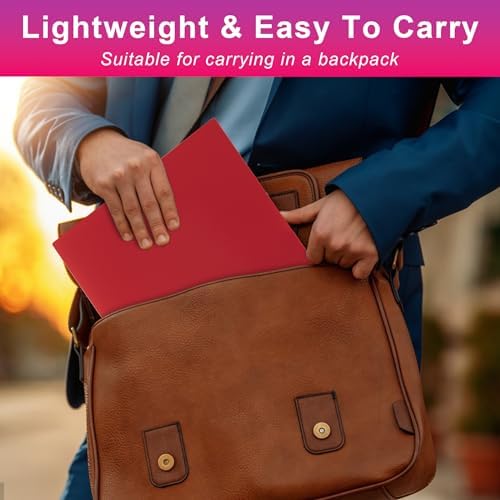 Aegero Plastic Folders with Pockets (7 Pack, Red) - Image 6
