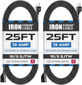 Iron Forge Cable 16 Gauge Heavy Duty Black Extension Cord, 25 Ft - SJTW by IronForgeCable