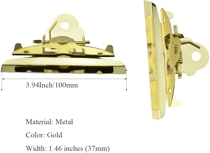 HAHIYO 3.94 Inches Metal Gold Clipboard Clips Butterfly-Shaped Clipboard - Image 2
