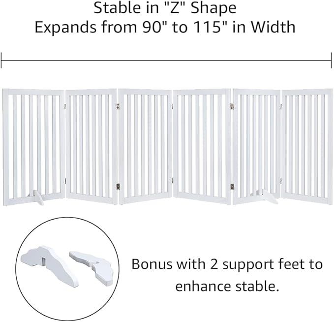unipaws 120" Extra Wide Pet Gate, Free Standing Dog Gate - Image 4