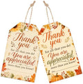 Thankful Fall Gift Tags with String, 50PCS Thanksgiving Hanging Tags for Gift Wrapping, Autumn Harvest Thank You Labels for Friendsgiving, Party Favors, Bakery Packaging - A02 by Yhtmbf