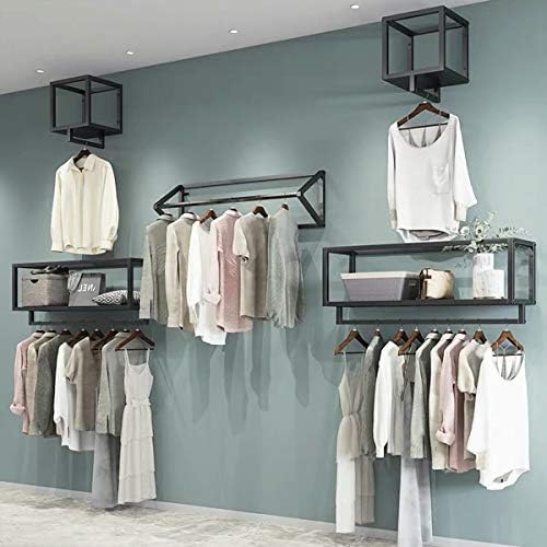 Creative Triangle Display Garment Racks in Boutique Clothing Stores, Wall-Mounted Hanging Clothes Shelf in Home, Towel Racks for Bathroom Storage (Black, 31.5" L) - Image 5