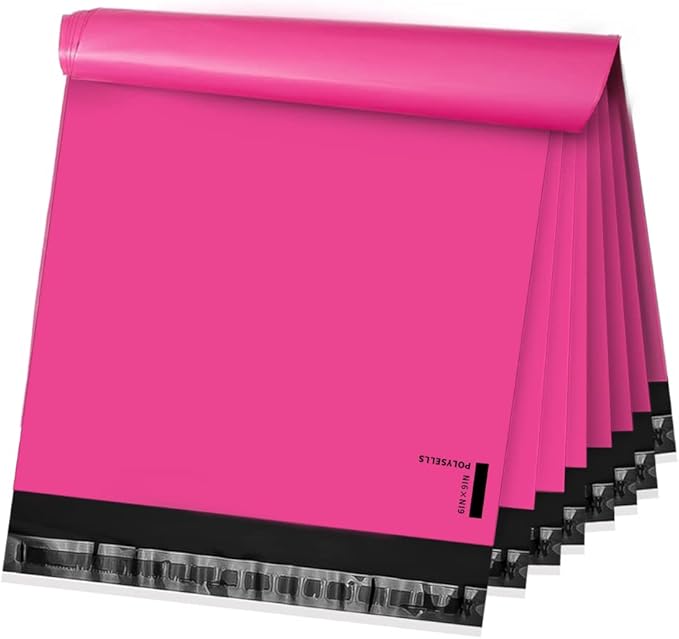 POLYSELLS 100 pcs 6x9 Inches Pink Poly Mailers Shipping Envelopes, Strong by POLYSELLS