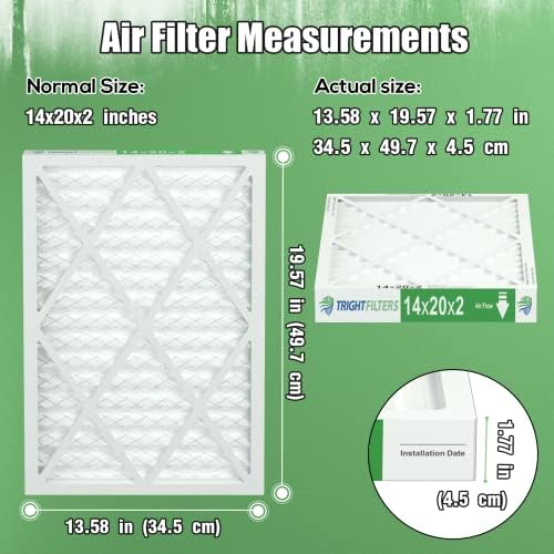 14x20x2 Air Filter TRIGHTFILTERS, Durable MERV 8 Pleated Home HVAC AC Furnace Heater Filters Replacement, Lightweight Compact Air Conditioner Filters 4 Pack - Image 6