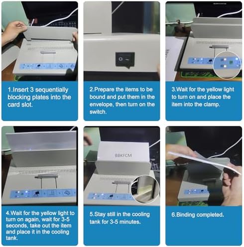 Thermal Binding Machine Book Binder Machine Book Binding Kit 500 Sheets Capacity Thermal Binder A3/A4/A5 Document with Glue Strips Cover 110V Hot Melt Machine Heat Binder Contract Document Invoice - Image 5