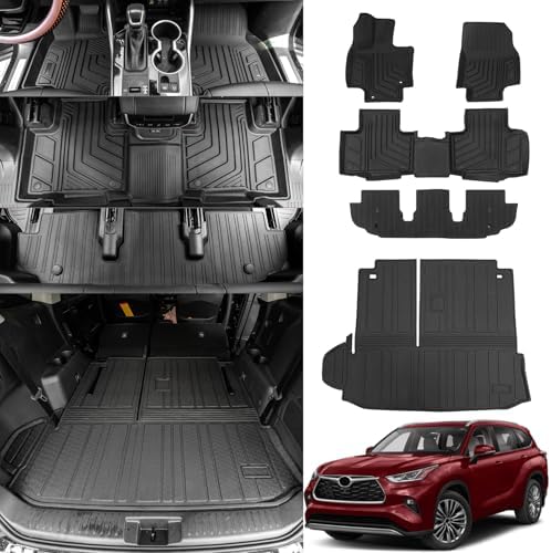 Bomely Floor Mats Set for 2020-2026 Toyota Highlander 7 Seats Gas & Hybrid by Automotivemodificationexpert