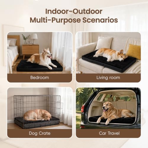 NUPIDA Waterproof Dog Bed for XXL Crate with Washable Cover, 47x29, Black - Image 7