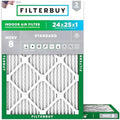 Filterbuy 24x25x1 Air Filter MERV 8 Dust & Allergy Defense (2-Pack) by Filterbuy