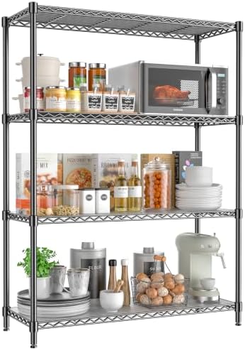 4-Tier Adjustable Storage Shelves 600LBS Heavy Duty Wire Shelving by RackBro