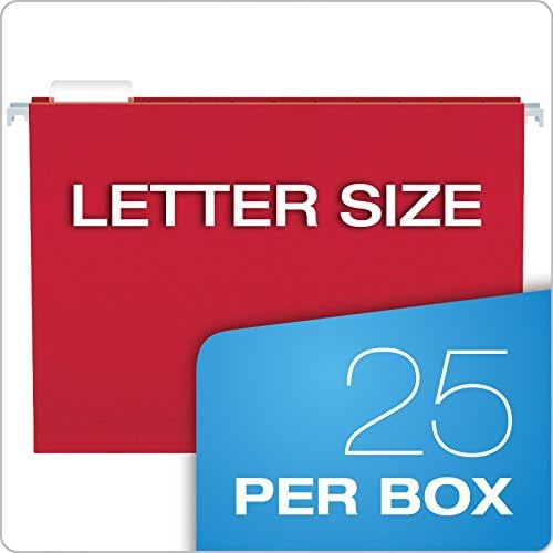 Pendaflex Hanging File Folders, Letter Size (8.5" x 11"), Assorted Colors: Green, Blue, Red, Yellow, Orange, 5 Tab Positions, Reinforced, Includes Tabs and Inserts, Durable, 25 Count (Pack of 2) - Image 5