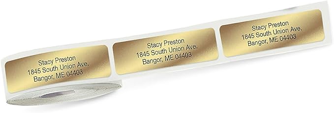 Personalized Return Address Labels, Roll of 125 Gold Foil Self-Adhesive Labels - Image 5