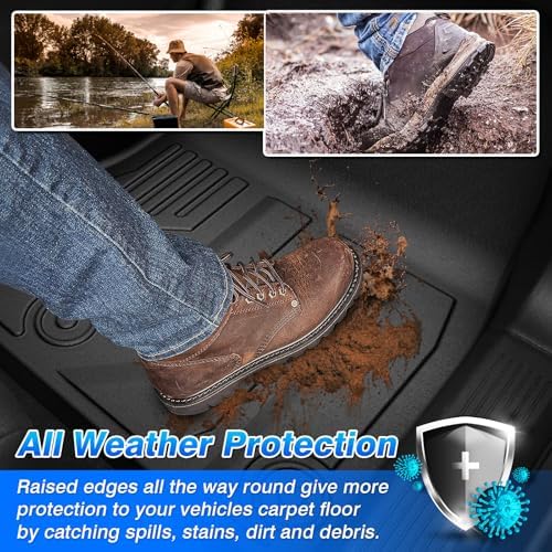 Rogue Floor Mats - Car Mats for Nissan Rogue (No fit Rogue Sport) 2021-2026, All Weather Floor Mats Cargo Liner with Backrest Mat and Door Sill Guards for Rogue Accessories, Heavy Duty Rubber Mats - Image 3