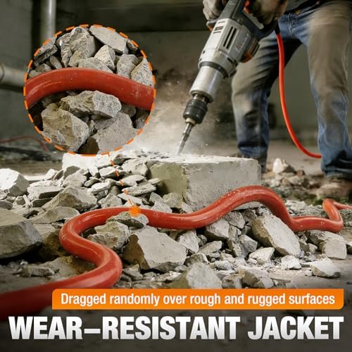 12/3 Gauge Outdoor Extension Cord 6 FT Heavy Duty Waterproof Orange - Image 6