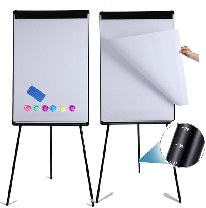 2 Pack Whiteboard Easel 36" x 24" Height Adjustable, Magnetic Dry Erase Board by DexBoard