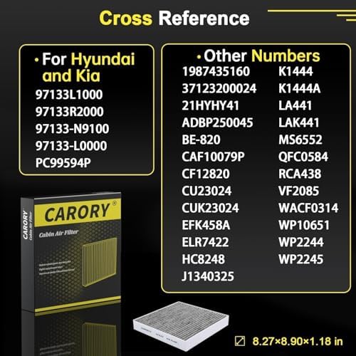 Cabin Air Filter w/Activated Carbon for Hyundai, Kia, Genesis - Tucson, Elantra, Santa Fe, Santa Cruz, Sportage, Sorento, Sonata, Ioniq 5, Ioniq 6, K5, Elantra N, Niro, EV6, EV9, GV60, CF820 - Image 4